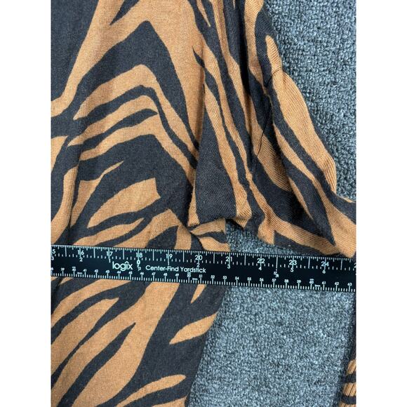 Terra & Sky Women's Plus Size Printed Open Cardigan Womens 1X Camo Coffee Zebra - Picture 8 of 8
